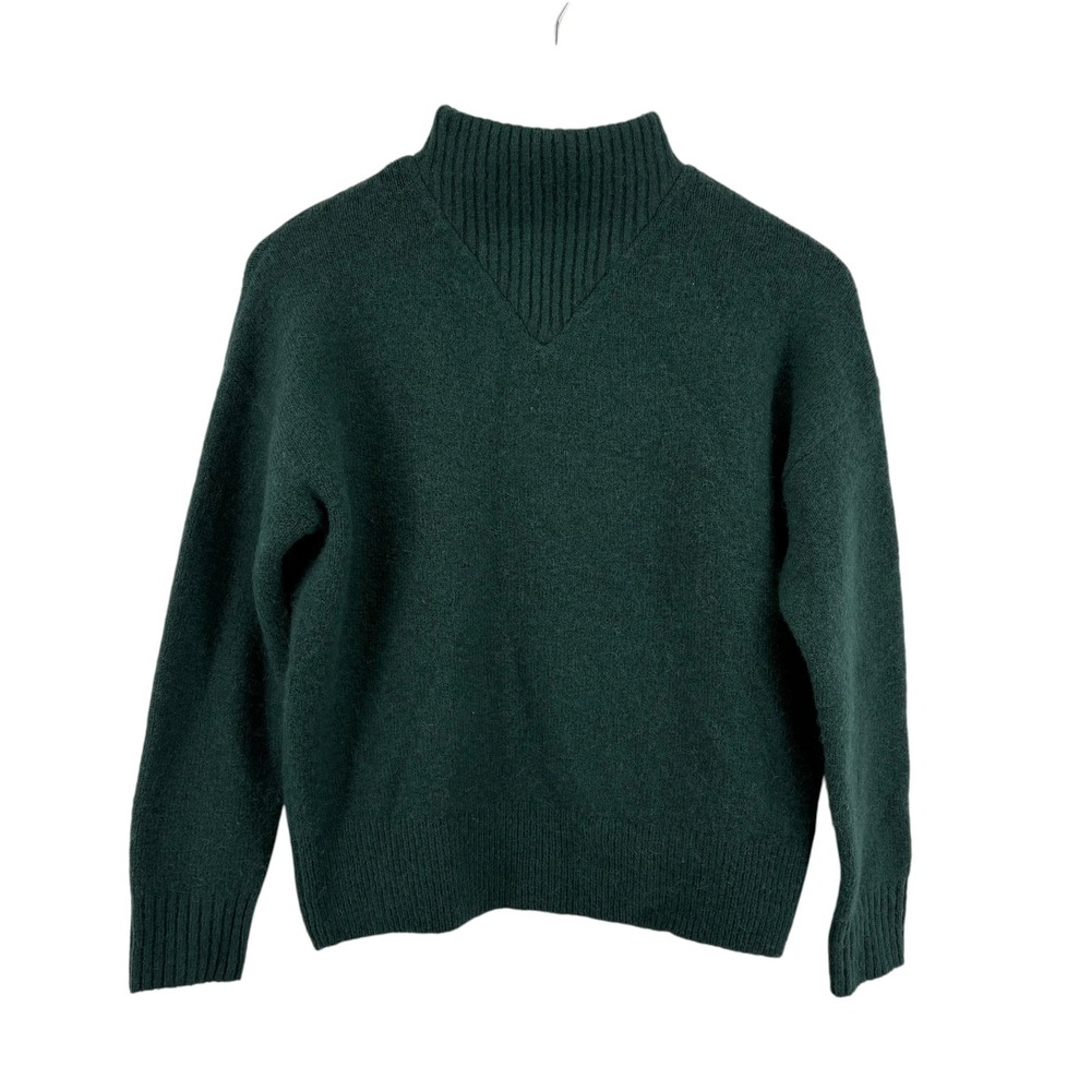 Madewell Dillon Mockneck Sweater XS Heather Spruce Wool Alpaca Blend